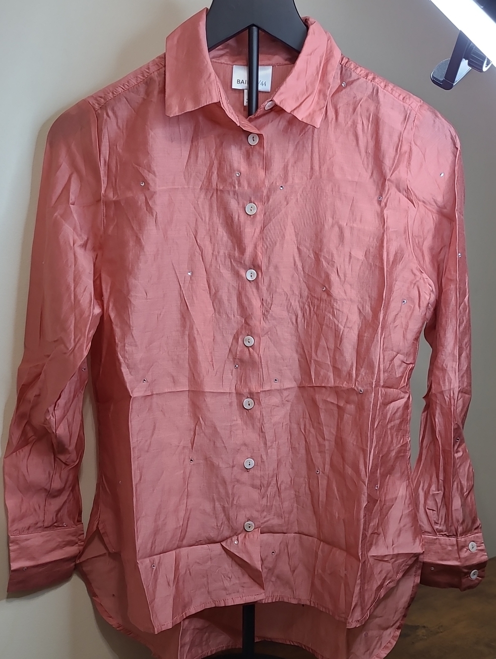 Bailey 44 Coral Button-Up Shirt with Rhinestones size XS